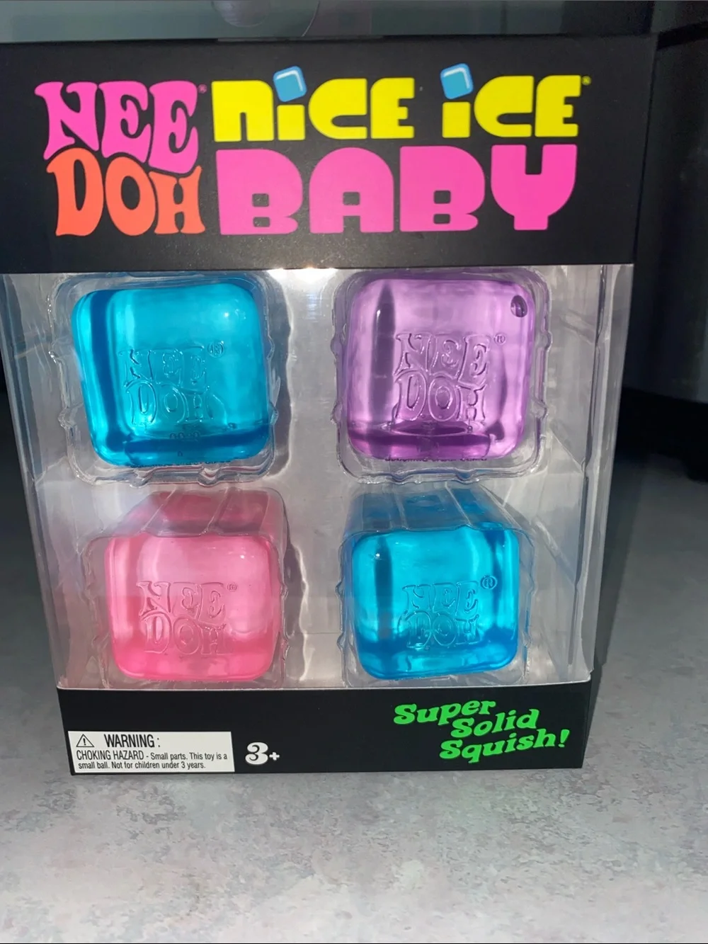 NeeDoh Baby Super Solid Squish - Pink, Purple, Teal Set